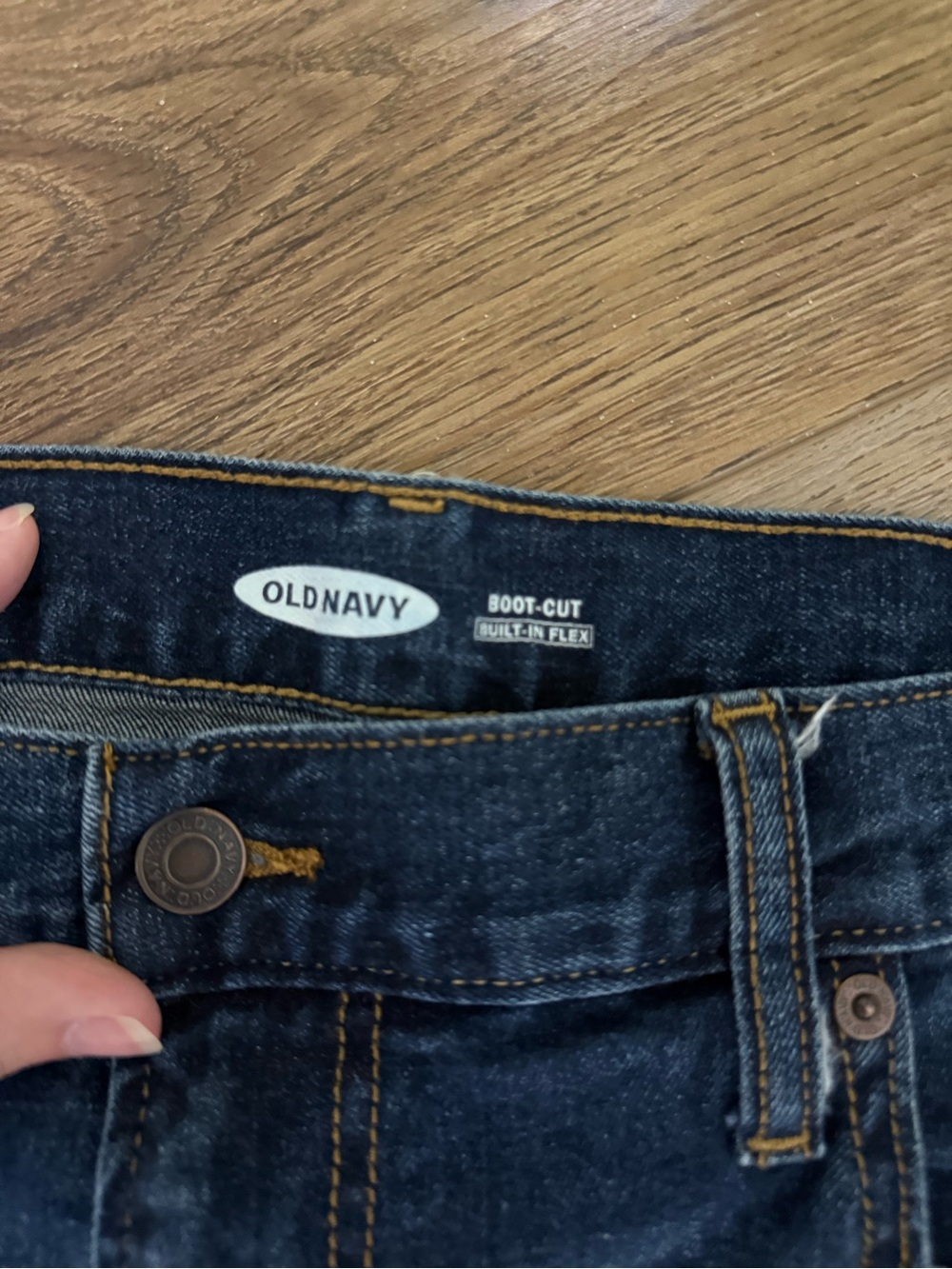 Old Navy Boot Cut Jeans 38x34 Built-In Flex Dark Wash Stretch Denim Men - Picture 3 of 6
